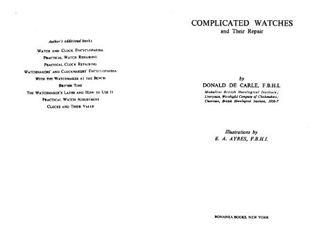 Complicated Watches and Their Repair – De Carle Complicated Watches and Their Repair – De Carle