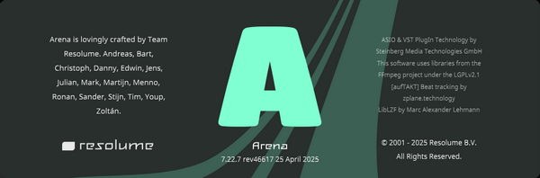 Resolume Arena 7.22.7 rev 46617