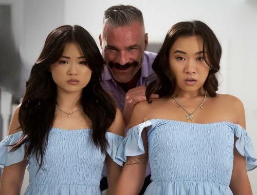 Lulu Chu, Kimmy Kimm Two Asian Girls Get Fucked By Tall Man