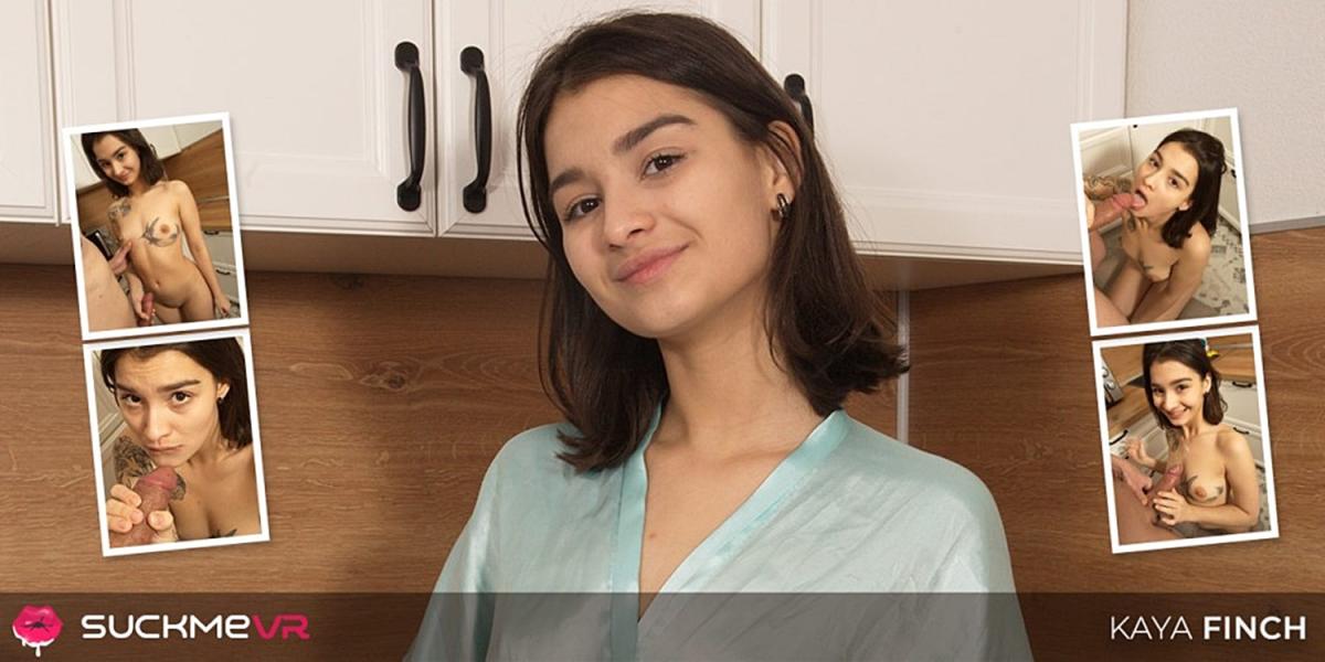 Kaya Finch - Sexy Petite Brunette Kaya Finch Railed Hard In The Kitchen