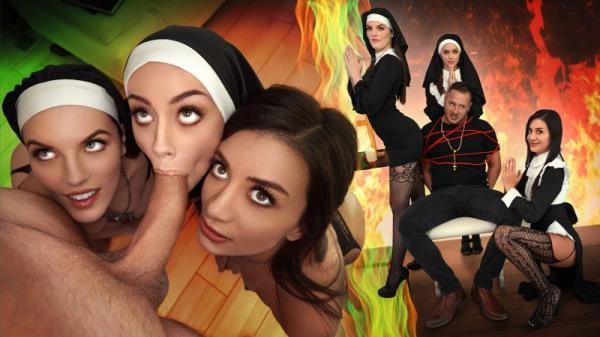 Natalie Brooks, Selena Love, Fiona Frost - Three Horny Nuns Fuck the Devil Out of Him [FullHD 1080p]