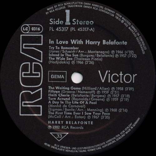 Harry Belafonte – In Love With Harry Belafonte (1982) [LP, 24bit/96kHz]