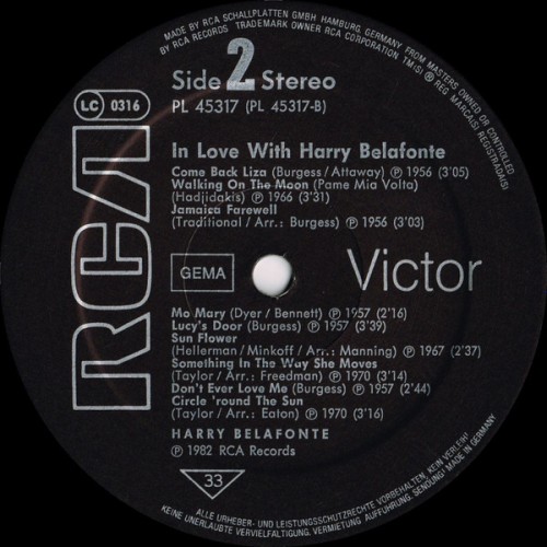 Harry Belafonte – In Love With Harry Belafonte (1982) [LP, 24bit/96kHz]