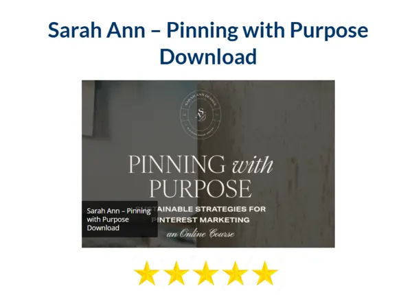 Sarah Ann – Pinning with Purpose Download