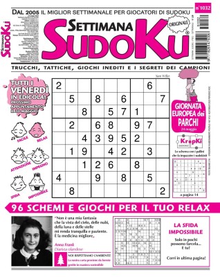 Settimana Sudoku N.1032 - 23 Maggio 2025