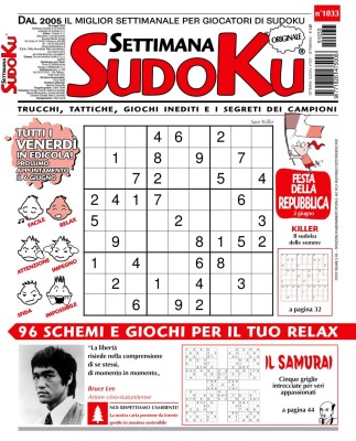Settimana Sudoku N.1033 - 30 Maggio 2025