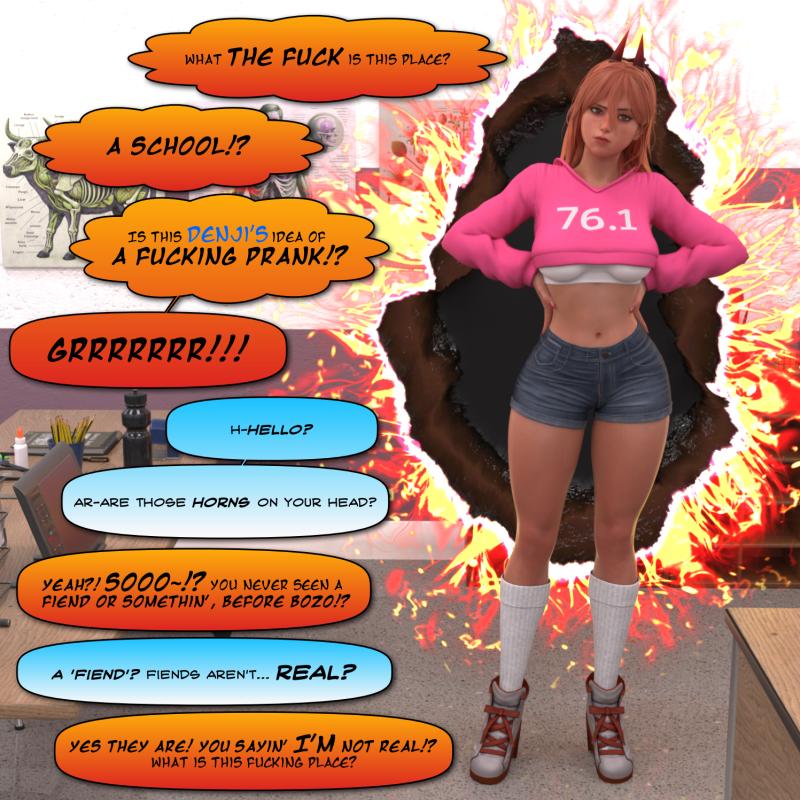 3DK-x - Anime Parody - Into a New Reality - Featuring Nezuko and Power - Ongoing 3D Porn Comic