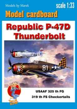 Republic P-47D Thunderbolt (USAAF 325th FG, 319th FS Checkertails, "Dallas Blonde") ( Model cardboard)