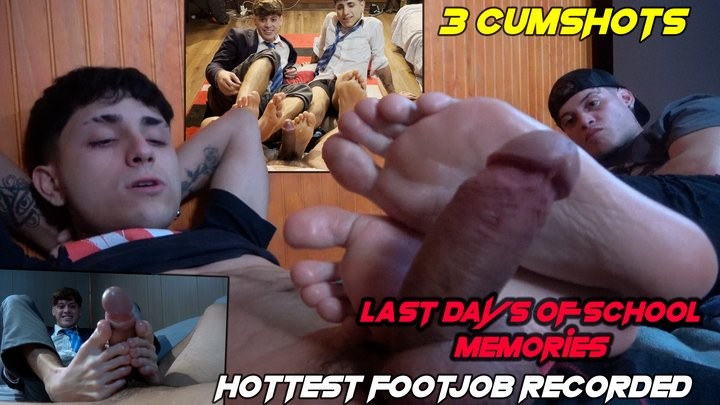 Str8crushfeet - School memories Hottest footjob 3 cumshots - Benjamin Mora milking Pain
