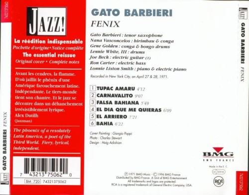 Gato Barbieri - Fenix ​​(1971)(1996) Lossless Gato Barbieri - Fenix ​​(1971)(1996) Lossless
