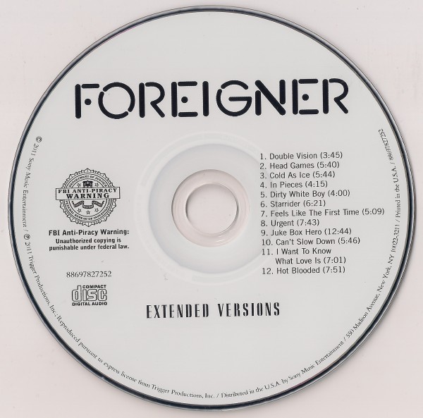 Foreigner - Extended Versions (2011) (Lossless + 320)