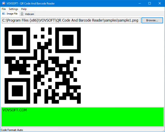VovSoft QR Code and Barcode Reader 1.3