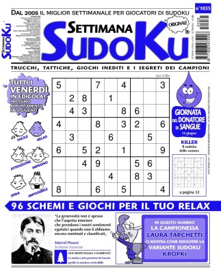 Settimana Sudoku N.1035 - 13 Giugno 2025
