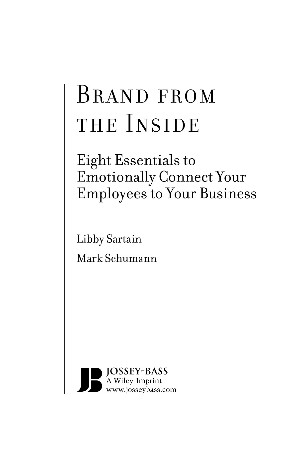 Cover: Brand from the Inside - Elizabeth Sartain