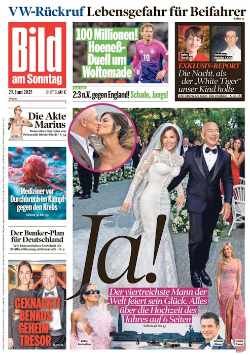 Bild am Sonntag vom 29. Juni 2025 Bild am Sonntag vom 29. Juni 2025