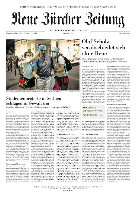Neue Zürcher Zeitung International 30.2006.2025 Neue Zürcher Zeitung International 30.2006.2025