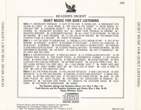 The Romantic Strings And Orchestra - Quiet Music For Quiet Listening (4CD 1984) (Lossless + 320)