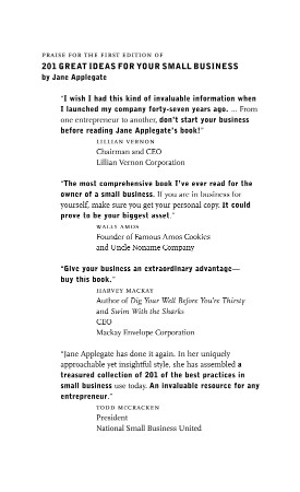 1144aa71b0a85b848fdd4061a3cef7c0 - 201 Great Ideas for Your Small Business - Jane Applegate