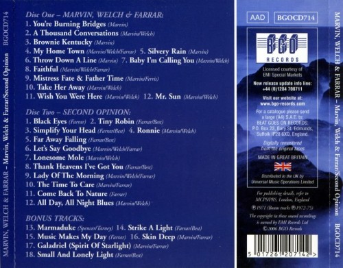 Marvin, Welch & Farrar  Marvin, Welch & Farrar + Second Opinion (1971)(2006) 2CD Lossless 