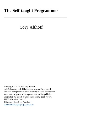 Cover: The Self - Cory Althoff