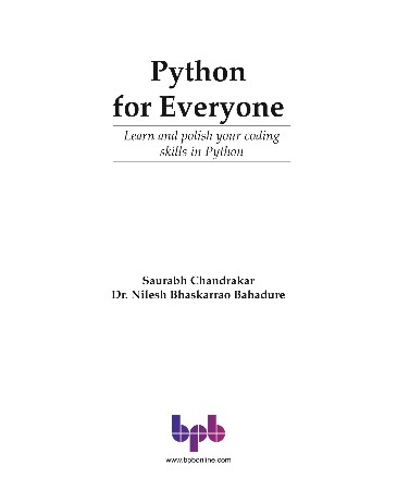 Cover: Python for Everyone - Saurabh Chandrakar