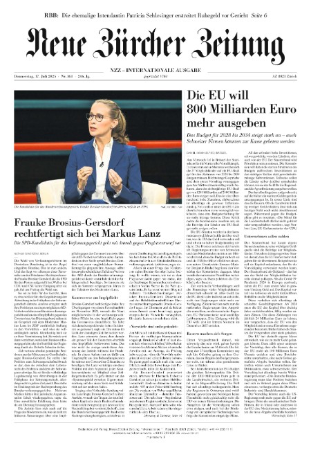 Neue Zürcher Zeitung International 17.7.2025