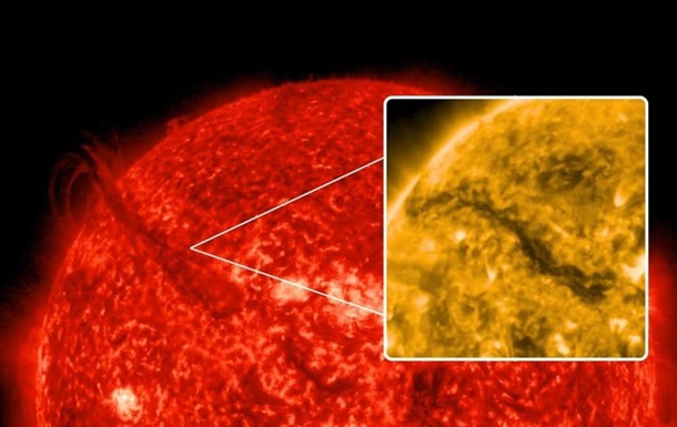 На Солнце образовался "огненный каньон" длиной с расстояние до Луны