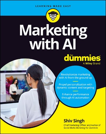 Cover: Marketing with AI for Dummies - Shiv Singh