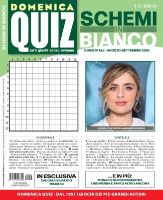 Domenica Quiz Schemi in Bianco N.15 - Agosto-Settembre 2025