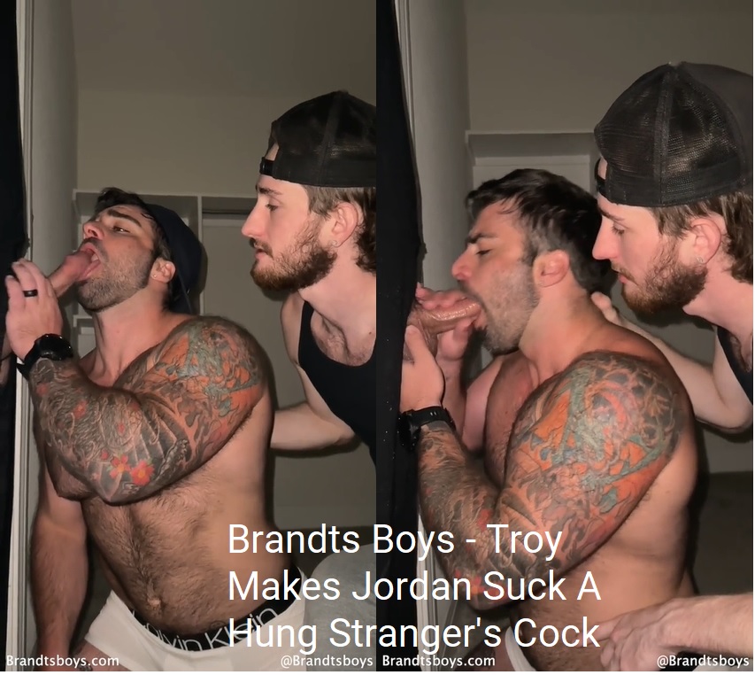 BrandtsBoys - Troy Makes Jordan Suck A Hung Stranger's Cock