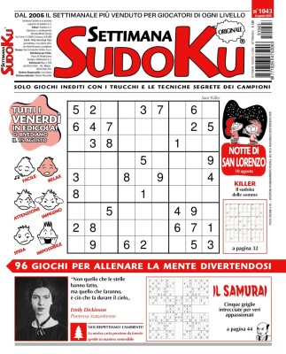 Settimana Sudoku N.1043 - 8 Agosto 2025