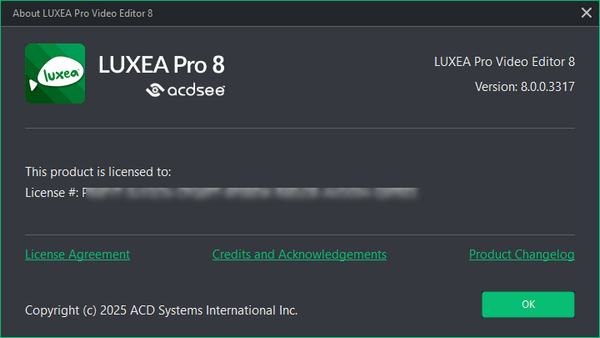 ACDSee Luxea Pro Video Editor 8.0.0.3317