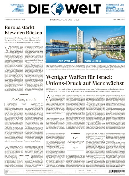 Die Welt - 11 August 2025 Die Welt - 11 August 2025