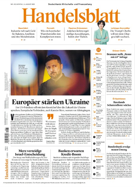 Handelsblatt - 11 August 2025 Handelsblatt - 11 August 2025