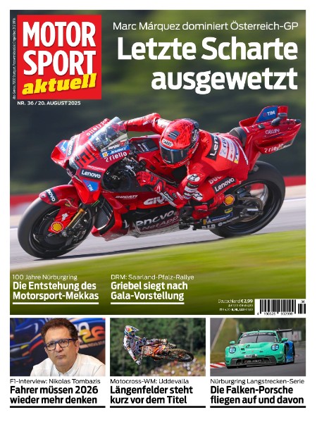 Motorsport aktuell 20.8.2025 Motorsport aktuell 20.8.2025