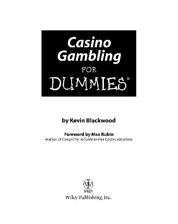 Cover: Casino Gambling For Dummies - Kevin Blackwood