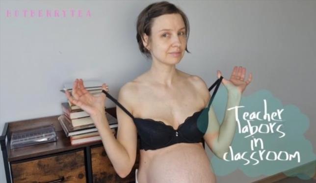 HotBerryTea- Pregnant Teacher Gives Birth Labor Nipples Breast Lactation  - [3.96 GB]