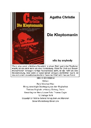 Cover: Die Kleptomanin - Christie, Agatha
