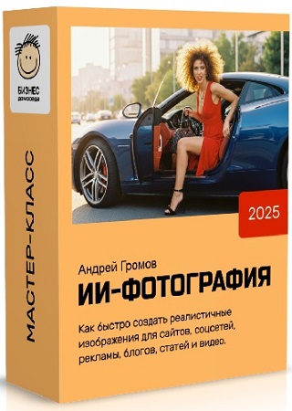 постер к [Бизнес Домоседа] Андрей Громов - ИИ-Фотография (2025) Мастер-класс