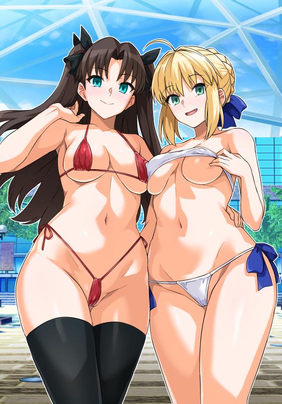 [Royal Bitch (haruhisky)] Saber-san Yarimoku Nanpamachi Pool Hen (Fate/stay night) [English] Hentai Comics