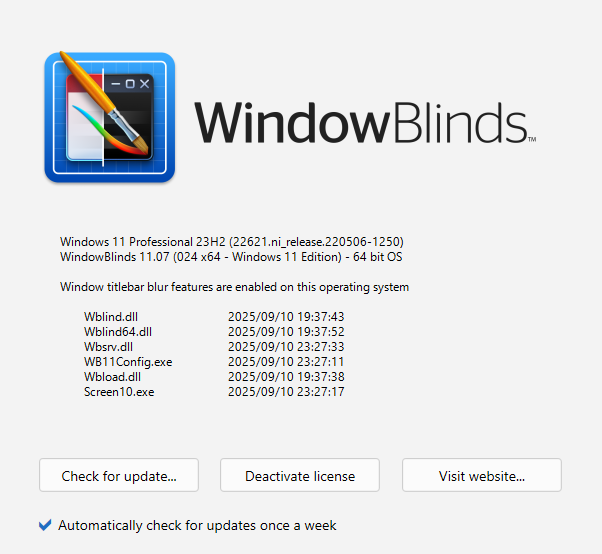 Stardock WindowBlinds 11.07