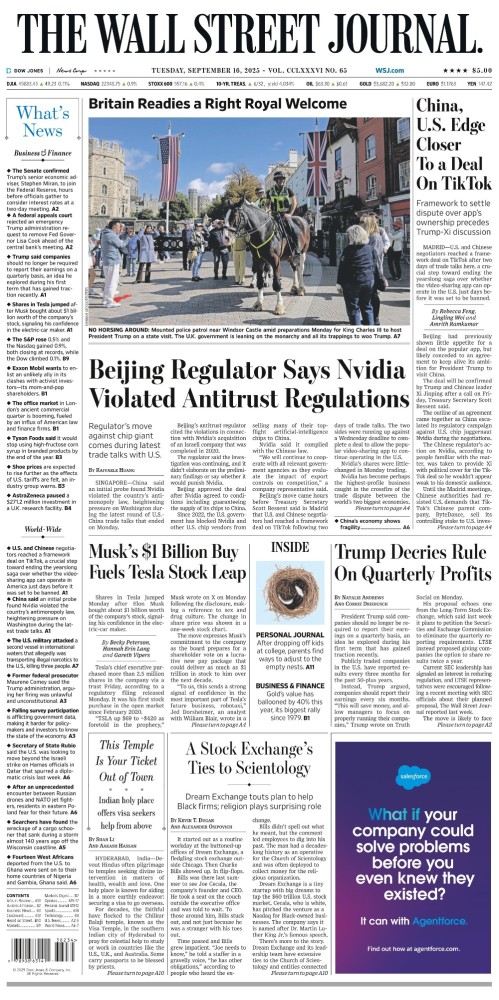 The Wall Street Journal - September 16, 2025